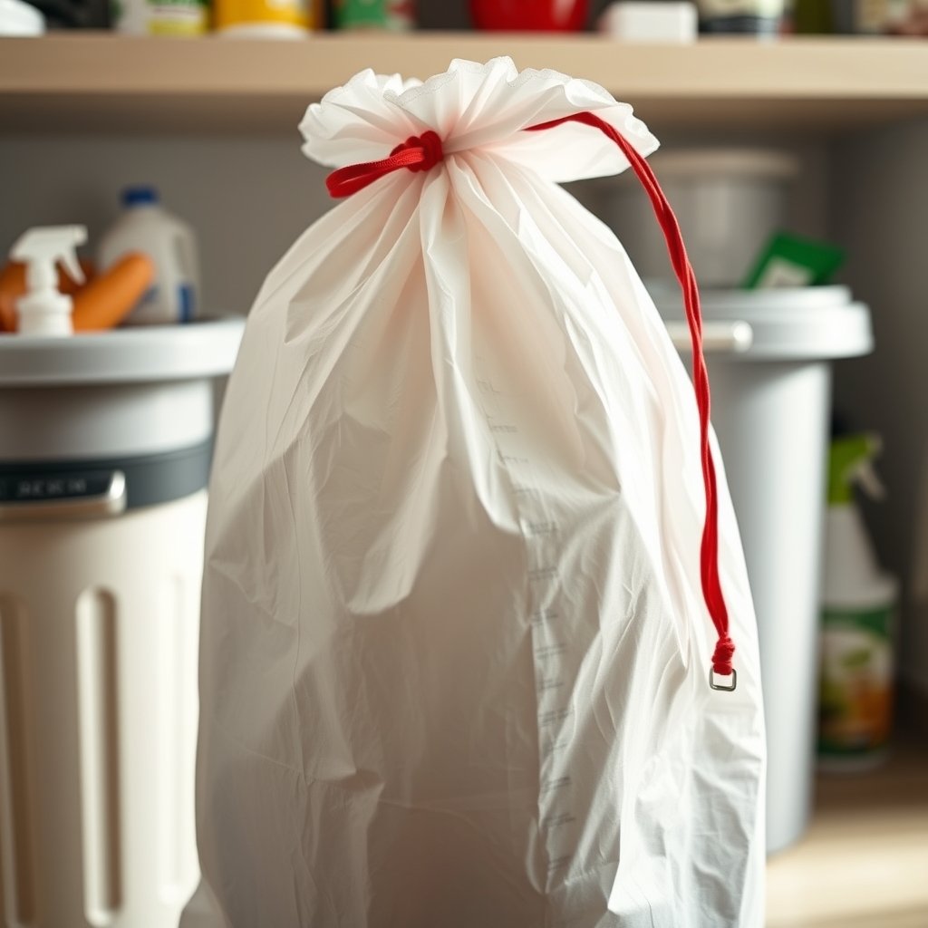 kitchen trash in action