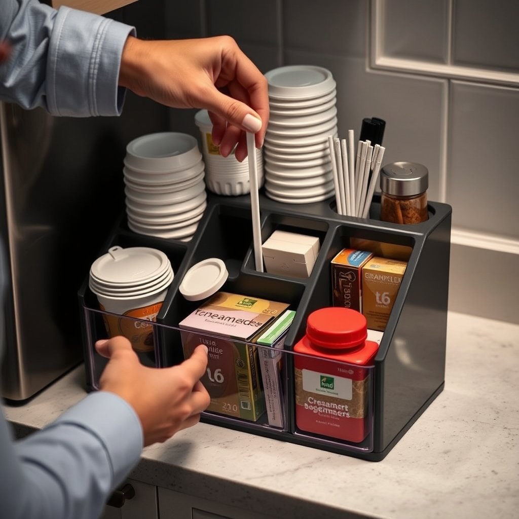 coffee organizer in action