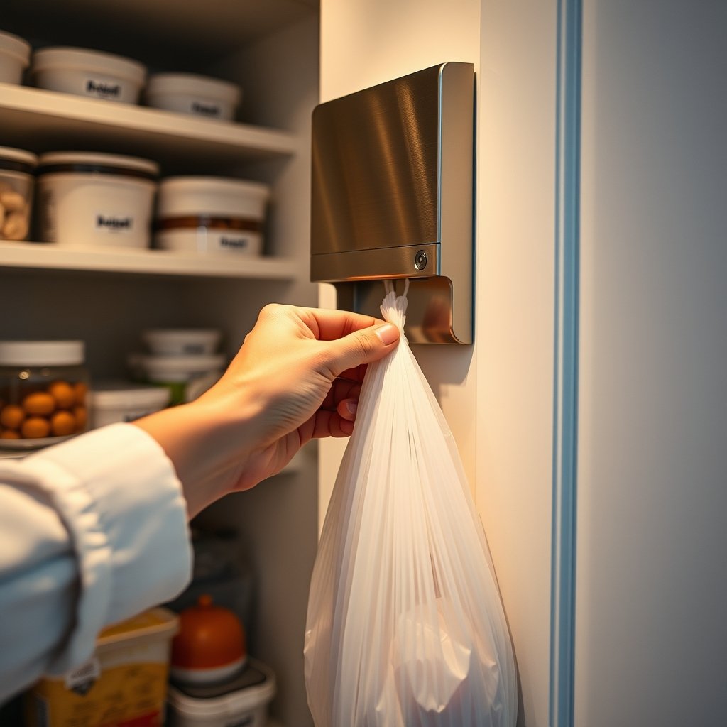 bag dispenser in action
