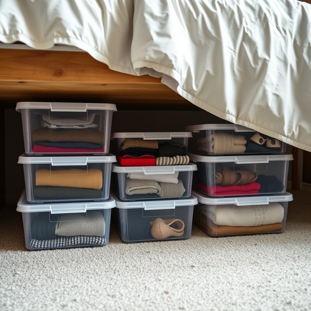 storage bins in action