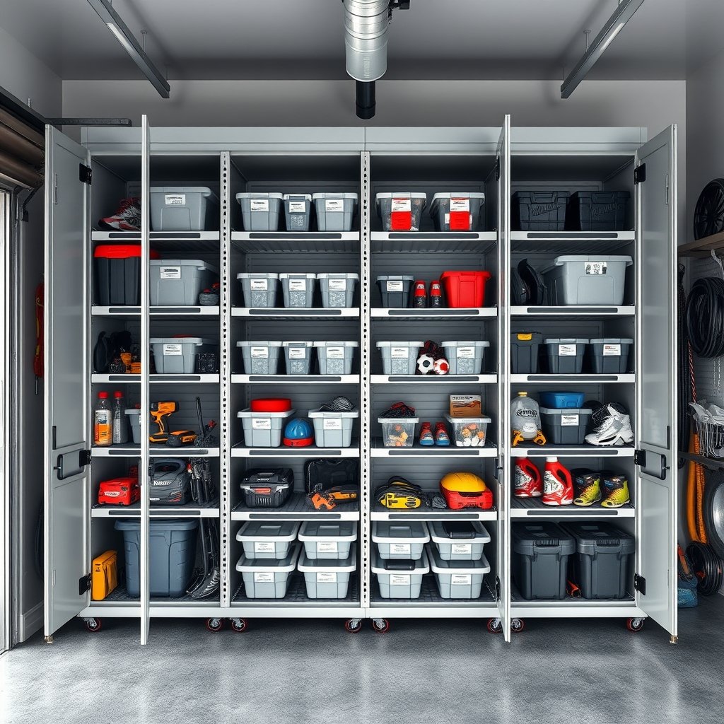 garage cabinet in action