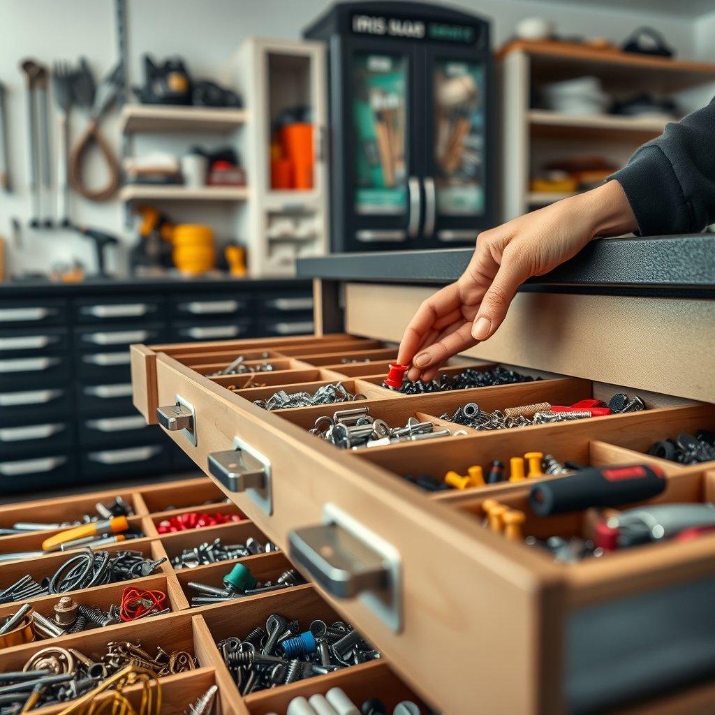 parts organizer in action